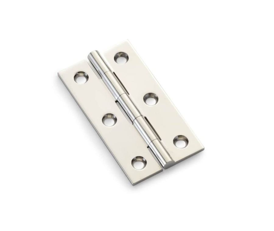 Pair Polished Nickel 64mm Cabinet Butt Hinge | AW064-CH-PN