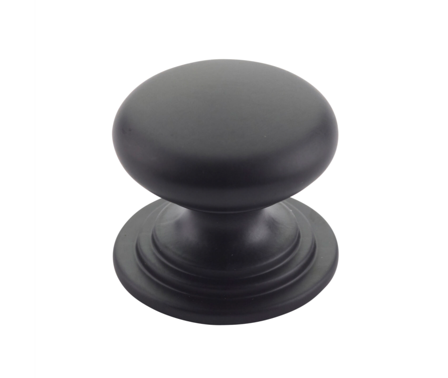 Matt Black 37mm Round Cabinet Knob Furniture | TDFK37-MB
