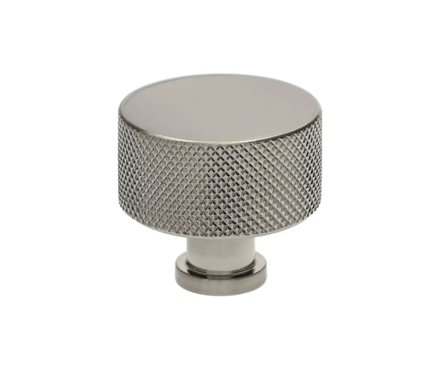 Satin Nickel 35mm Visca Knurled Pedestal Cupboard Knob | F803-35-SN