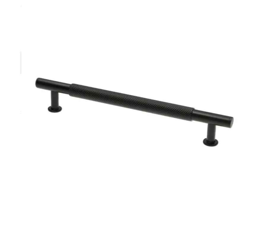Black Kincade Knurled T-Bar Cupboard Handle c/c 160mm | F812-160-BL