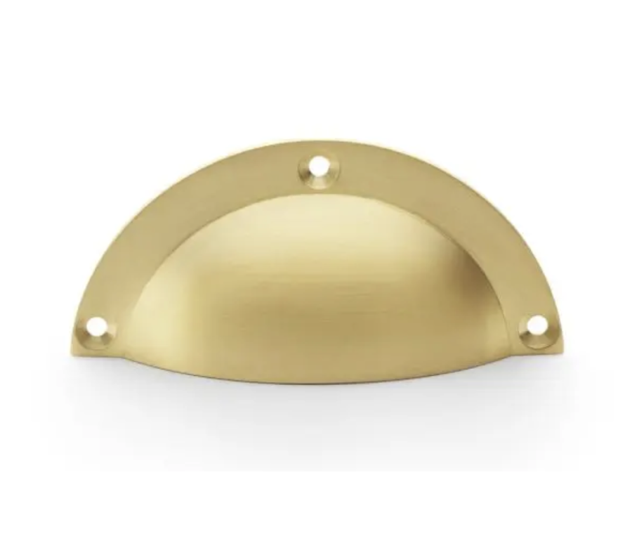 Alexander and Wilks Satin Brass 97mm Raoul Cup Handle | AW910SB