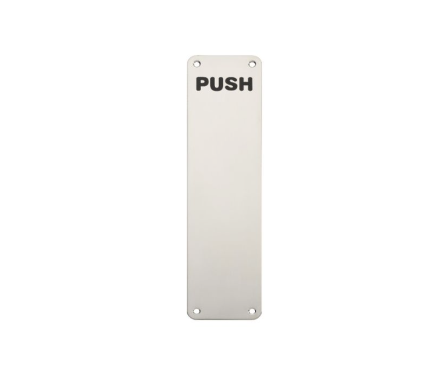 Steelworx Push 300mm Bright Stainless Steel Finger Plate | FPP1302BSS