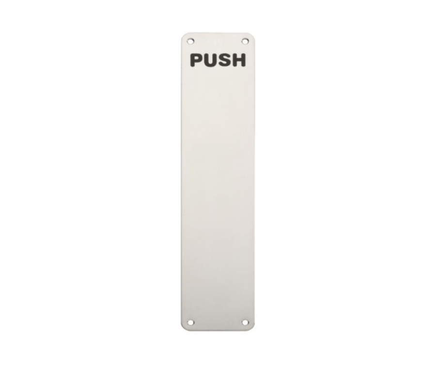 Steelworx Push 350mm Bright Stainless Steel Finger Plate | FPP1352BSS