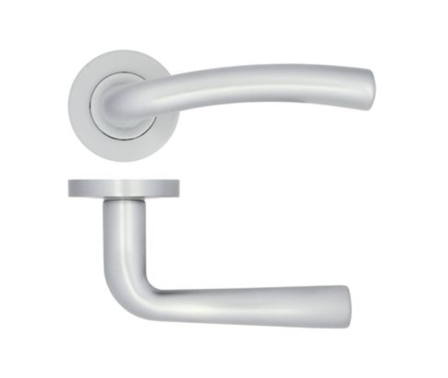 Satin Chrome Seville Lever Handle on Rose | ZPA050SC