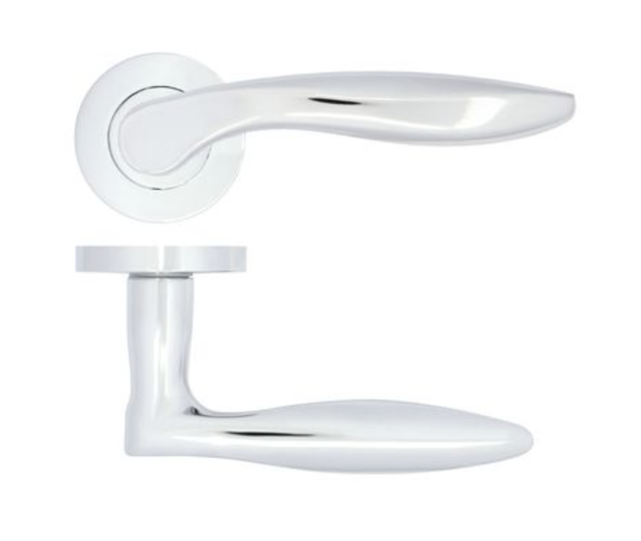 Polished Chrome Cadiz Lever Handle on Rose | ZPA060CP