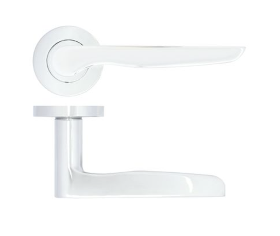 Polished Chrome Vigo Lever Handle on Rose | ZPA080CP