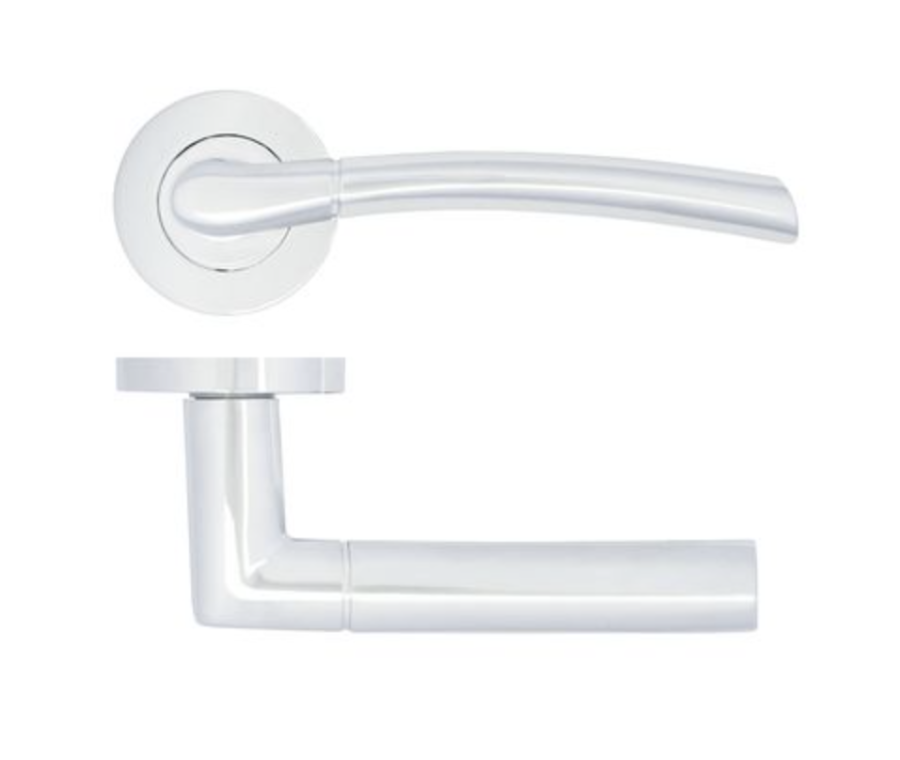 Polished Chrome Andorra Lever Handle on Rose | ZPA100CP