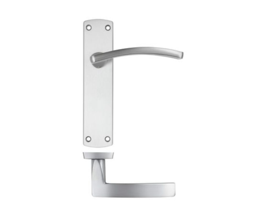 Satin Chrome Toledo Lever on Latch backplate | ZPA032SC