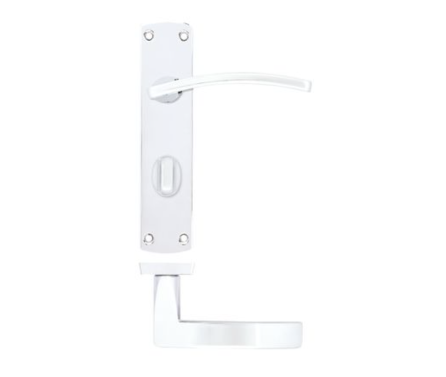 Polished Chrome Toledo Lever On Bathroom Backplate | ZPA033CP
