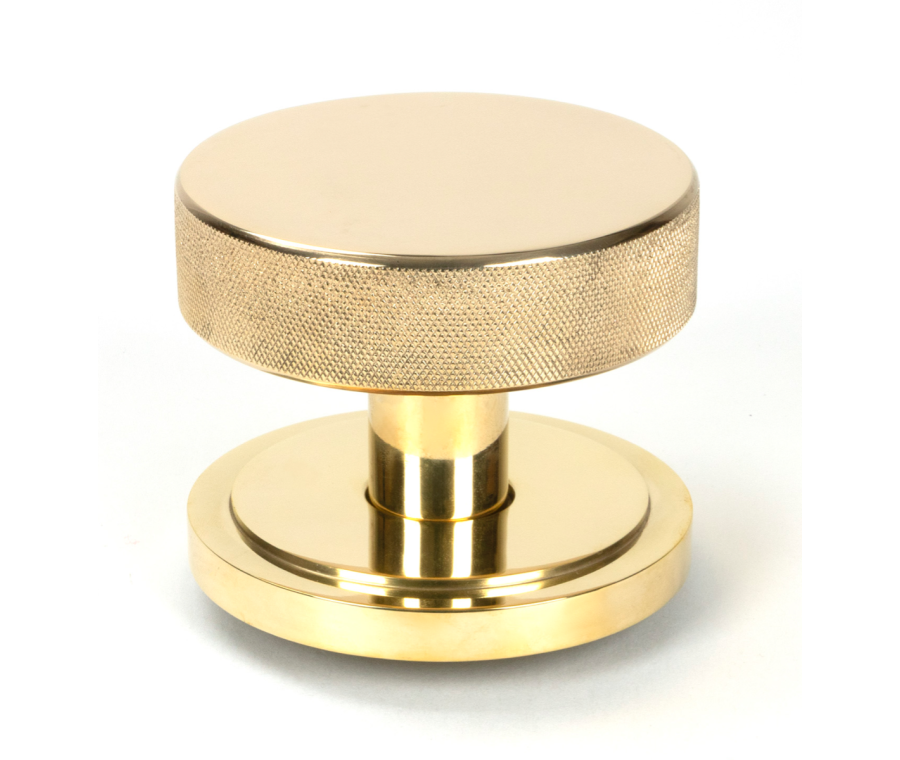 Polished Brass Brompton Centre Door Knob (Art Deco) | 50827
