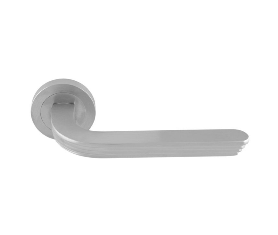 Set Manital Satin Chrome Cloud Lever Furniture on round rose | CD5SC