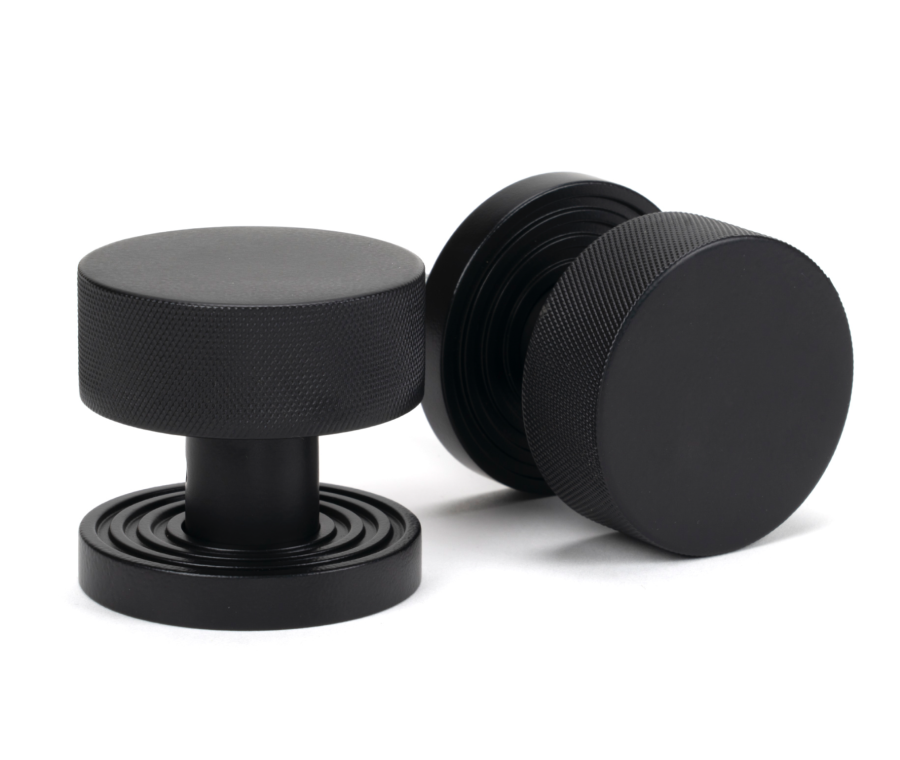 Matt Black Brompton Mortice/Rim Knob Set (Beehive) | 46800