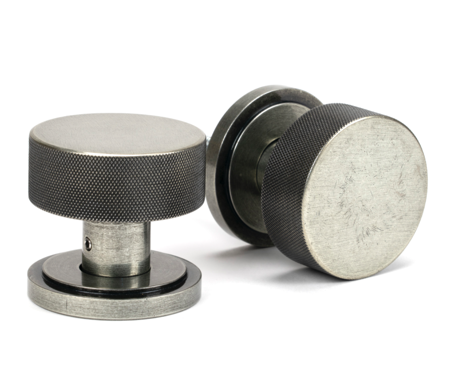 Pewter Brompton Mortice/Rim Knob Set (Art Deco) | 46803