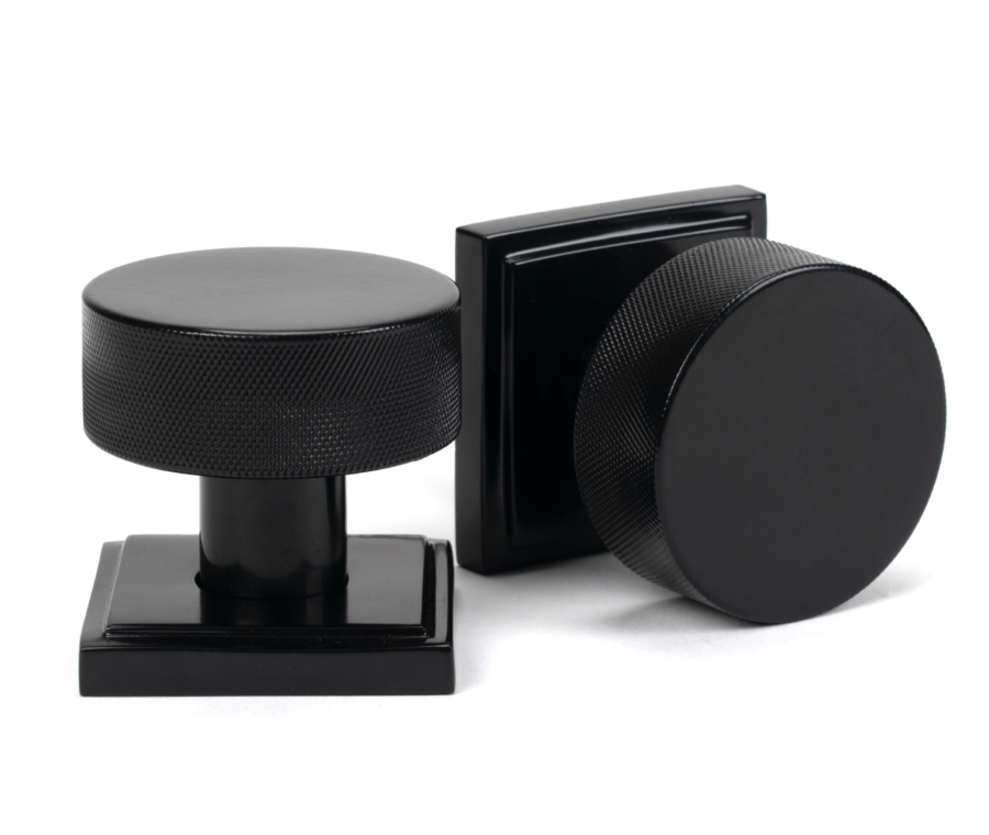 Black Brompton Mortice/Rim Knob Set (Square) | 46797