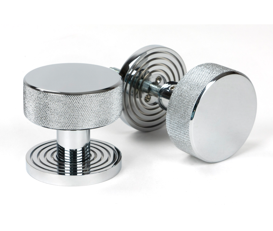 Polished Chrome Brompton Mortice/Rim Knob Set (Beehive) | 46780