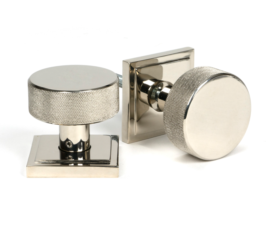 Polished Nickel Brompton Mortice/Rim Knob Set (Square) | 46785