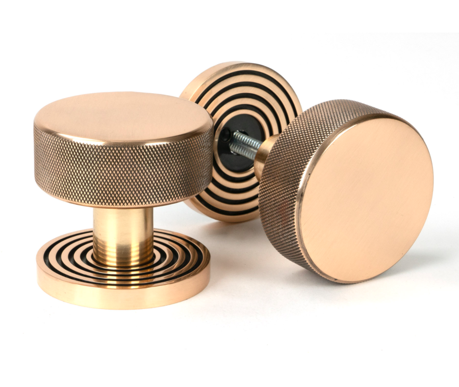 Polished Bronze Brompton Mortice/Rim Knob Set (Beehive) | 46792