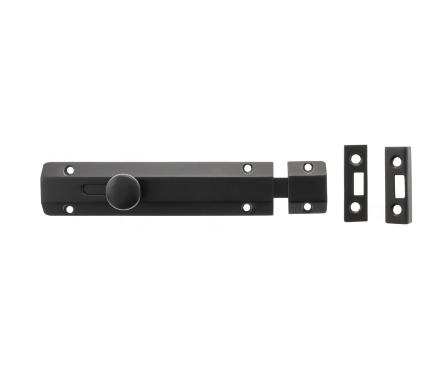 150mm x 35mm Matt Black Surface Slide Bolts | ASB6MB