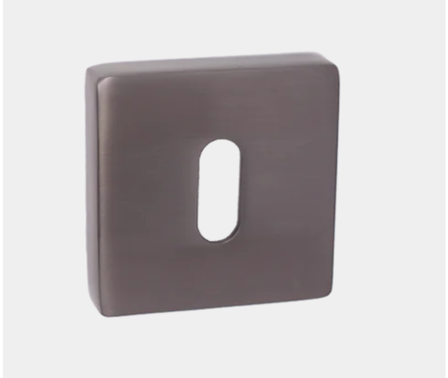 Pair Orno Black Brushed Nickel Square Standard Keyhole Escutcheon | SYS002SQBBN