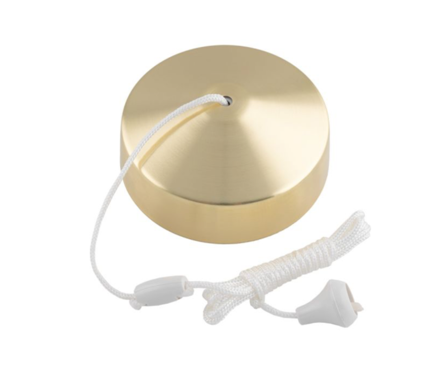 Eurolite Satin Brass 10 Amp 2 Way Pull Cord Switch  | A3222SB