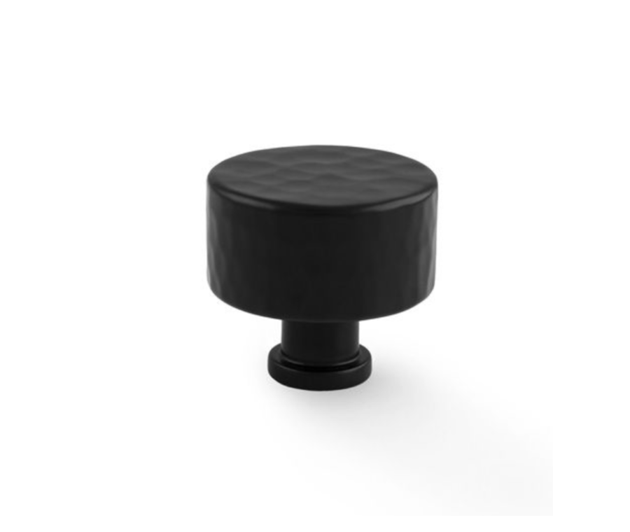 Alexander and Wilks Leila Matt Black 35mm Hammered Cupboard Knob