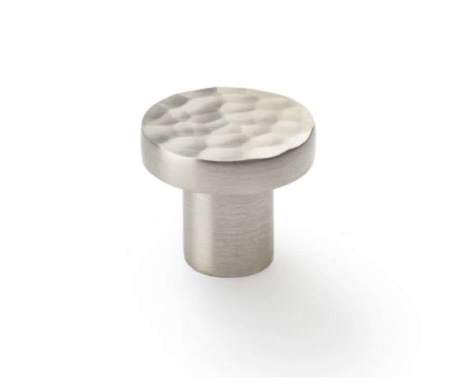 Alexander and Wilks Satin Nickel 30mm Hanover Hammered Cupboard Knob 