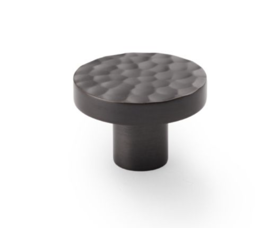 Alexander and Wilks Dark Bronze 38mm Hanover Hammered Cupboard Knob 