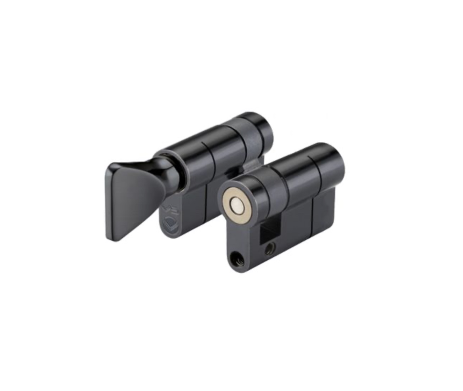 Matte Black 45mm Euro Single Turn Only Cylinder - V5EP45STBK