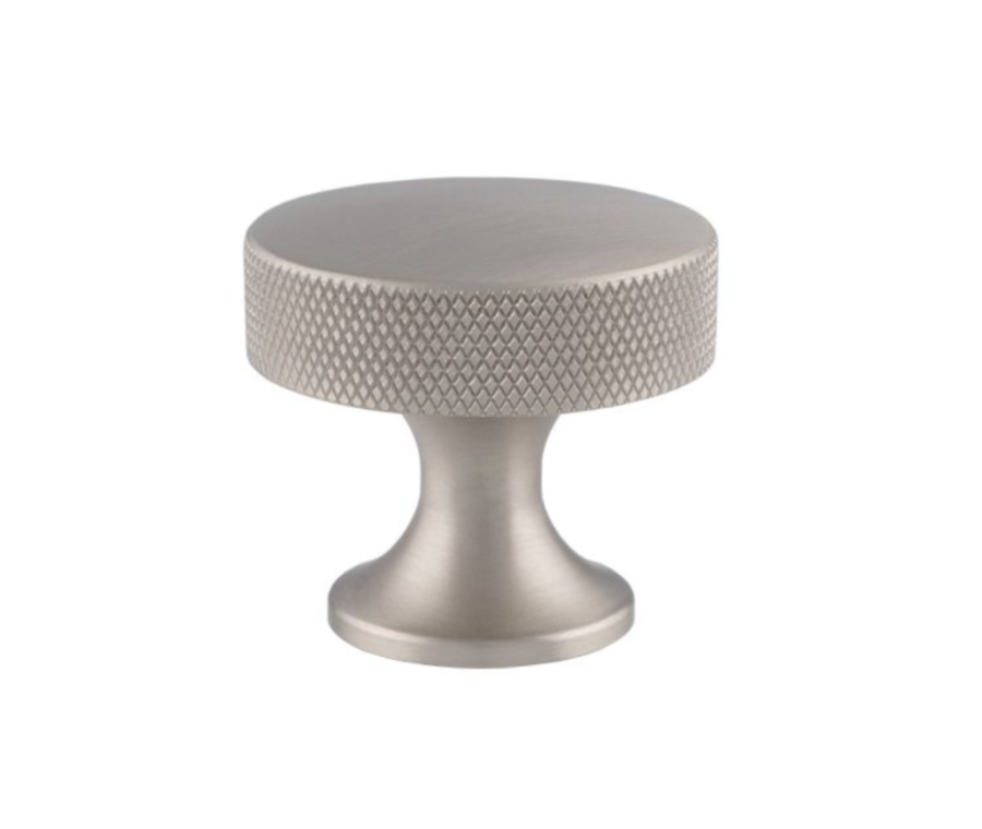 Alexander and Wilks Satin Nickel Berlin Knurled Cupboard Knob | AW841-38-SC