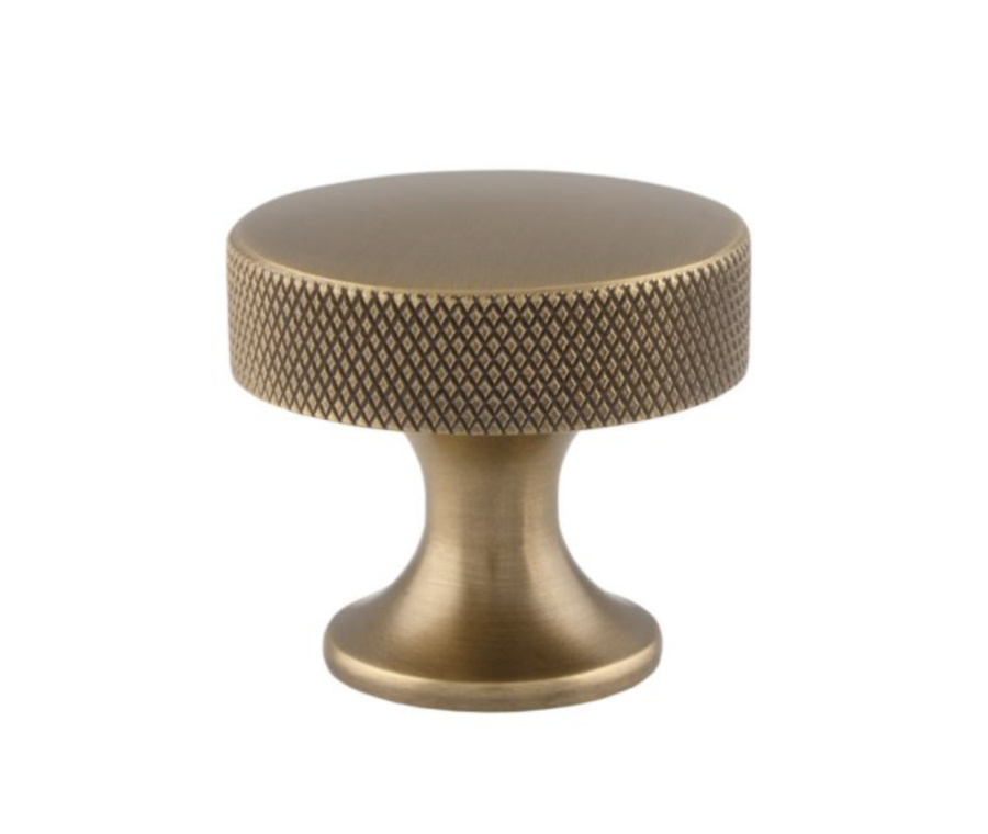 Alexander and Wilks Antique Brass Berlin Knurled Cupboard Knob | AW841-38-AB