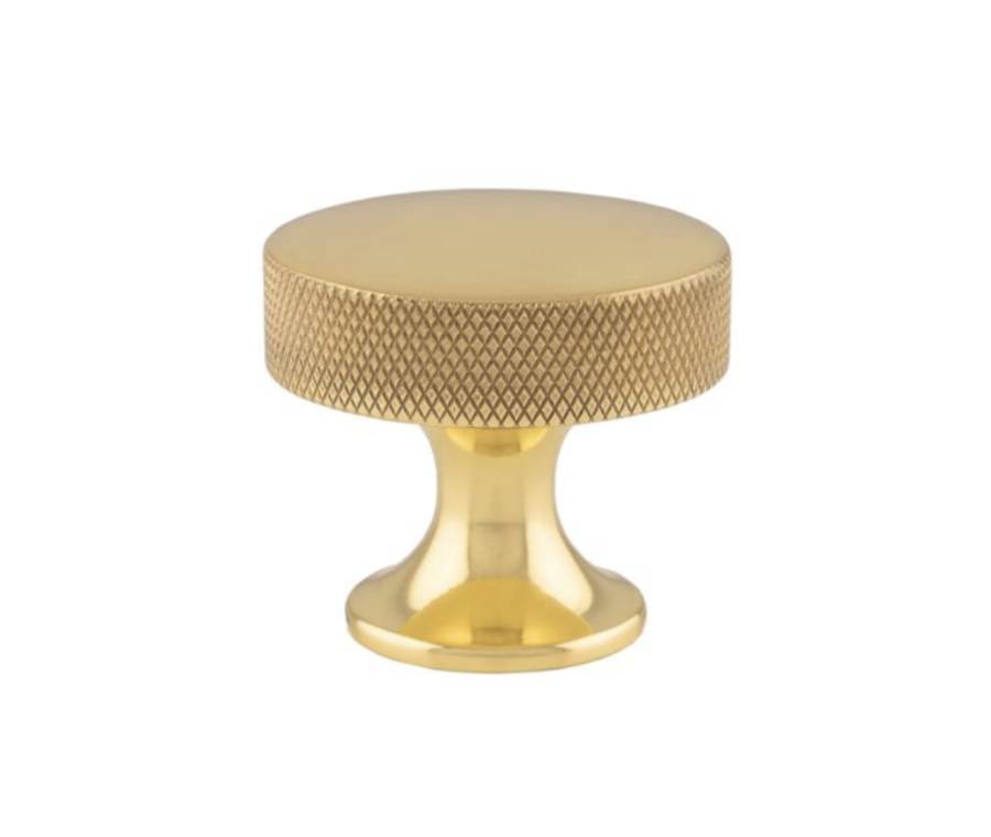 Alexander and Wilks Polished Brass Berlin Knurled Cupboard Knob | AW841-38-PB