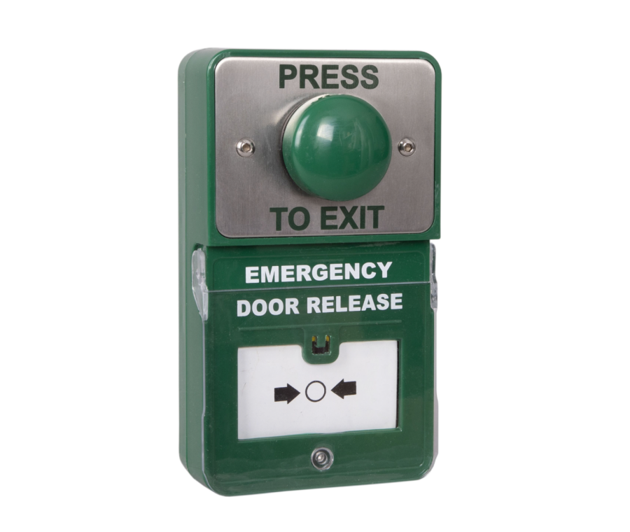 Dual Unit-Combined Emergency Door Release and Large Green Button