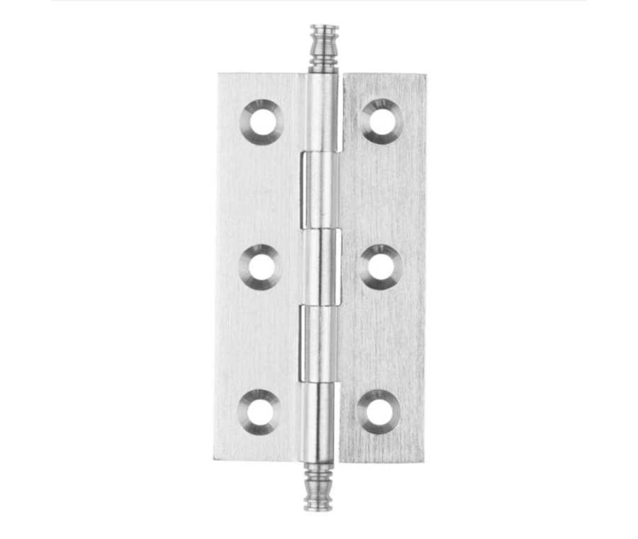 Pair 64mm Satin Chrome Finial Cabinet Hinge | FTD805DSC