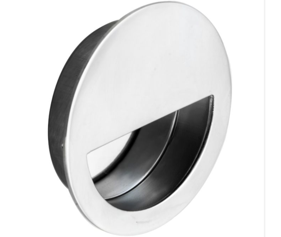 Carlisle Brass Bright Stainless Steel 90mm Circular Flush Pull | FPH1004BSS