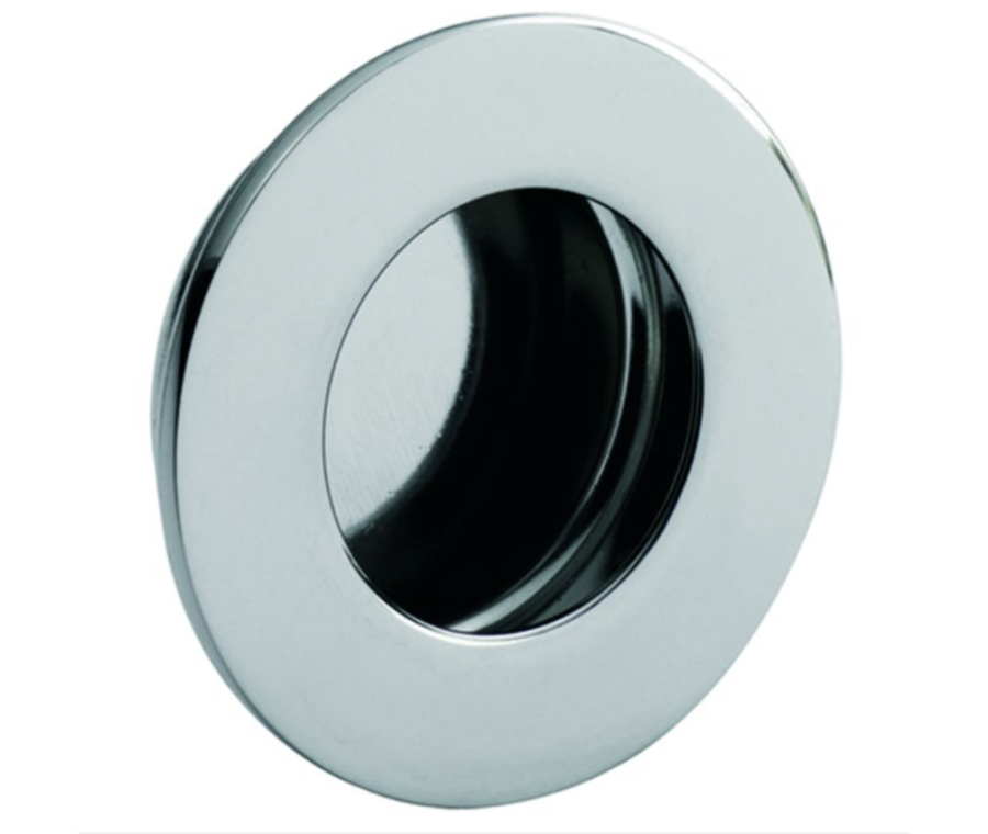 Carlisle Brass Bright Stainless Steel 80mm Circular Flush Pull | FPH1003BSS