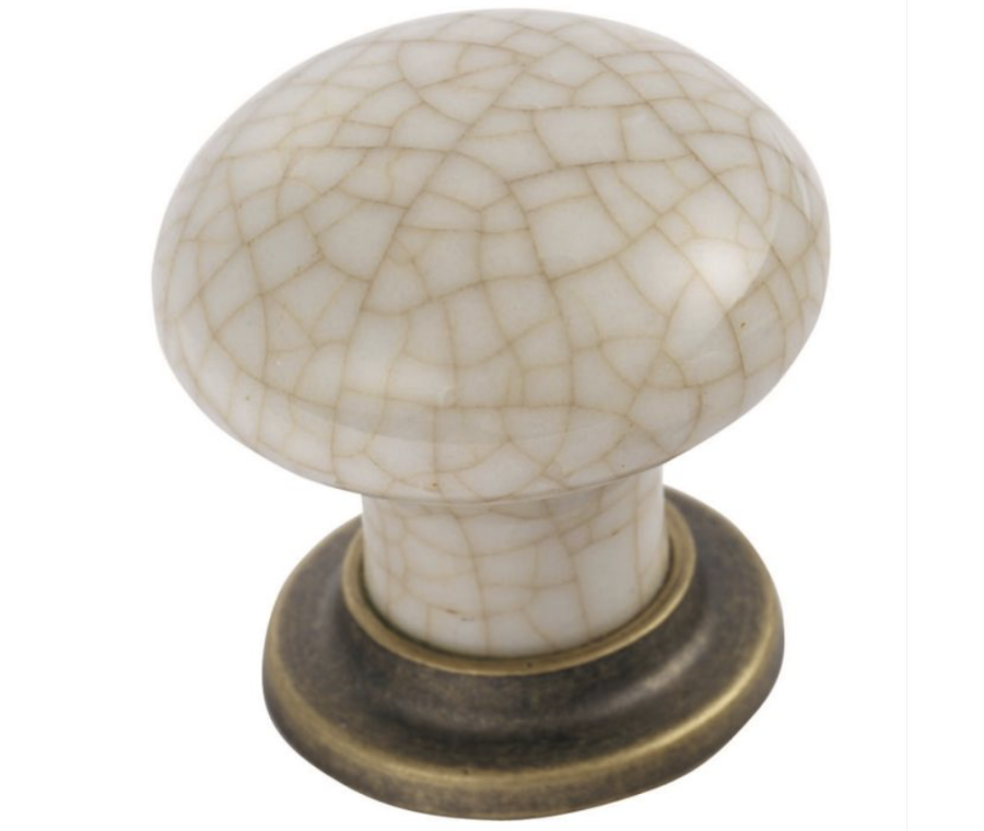 Florentine Bronze Ivory Crackle Porcelain 36mm Knob | FTD630AFBIC