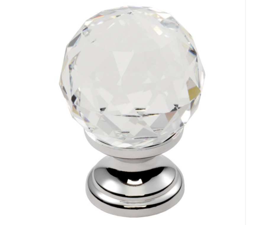 Translucent Chrome Clear Faceted 31mm Knob | FTD670BCTC