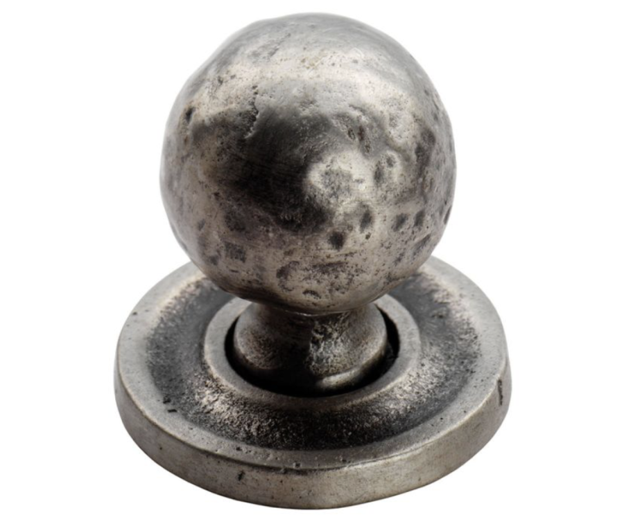 Pewter 33mm Hammered Pattern Ball Knob | FTD1078BPE