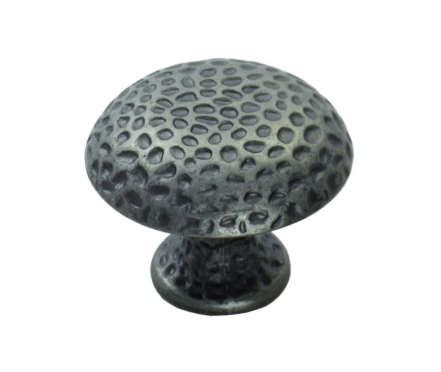 Antique Steel 32mm Hammered Finish Knob | FTD585AS