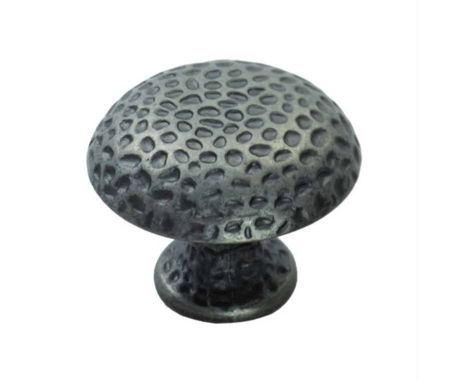 Antique Steel 37mm Hammered Finish Knob | FTD585AAS