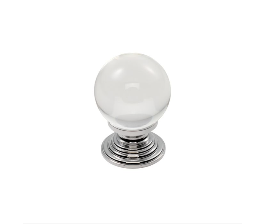 Polished Chrome Clear 30mm Ball Knob | FTD690ACTC