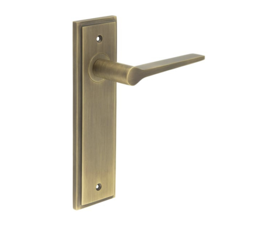 Set Burlington Antique Brass Knightsbridge Lever on Latch Plate  | BUR20-450AB
