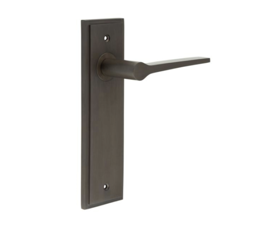 Set Burlington Dark Bronze Knightsbridge Lever on Latch Plate  | BUR20-450DB