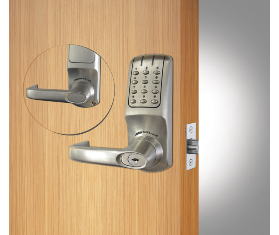 Codelocks CL5010 Brushed Steel Heavy Duty Electronic Tubular Mortice Latch