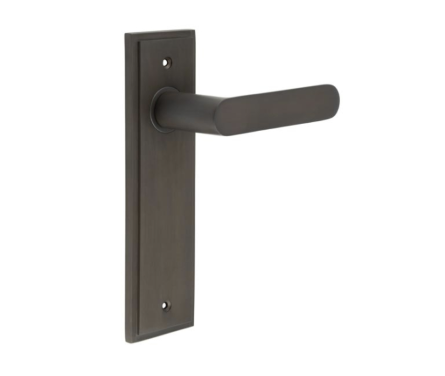 Set Burlington Dark Bronze Kensington Lever on Latch Plate  | BUR25-450DB