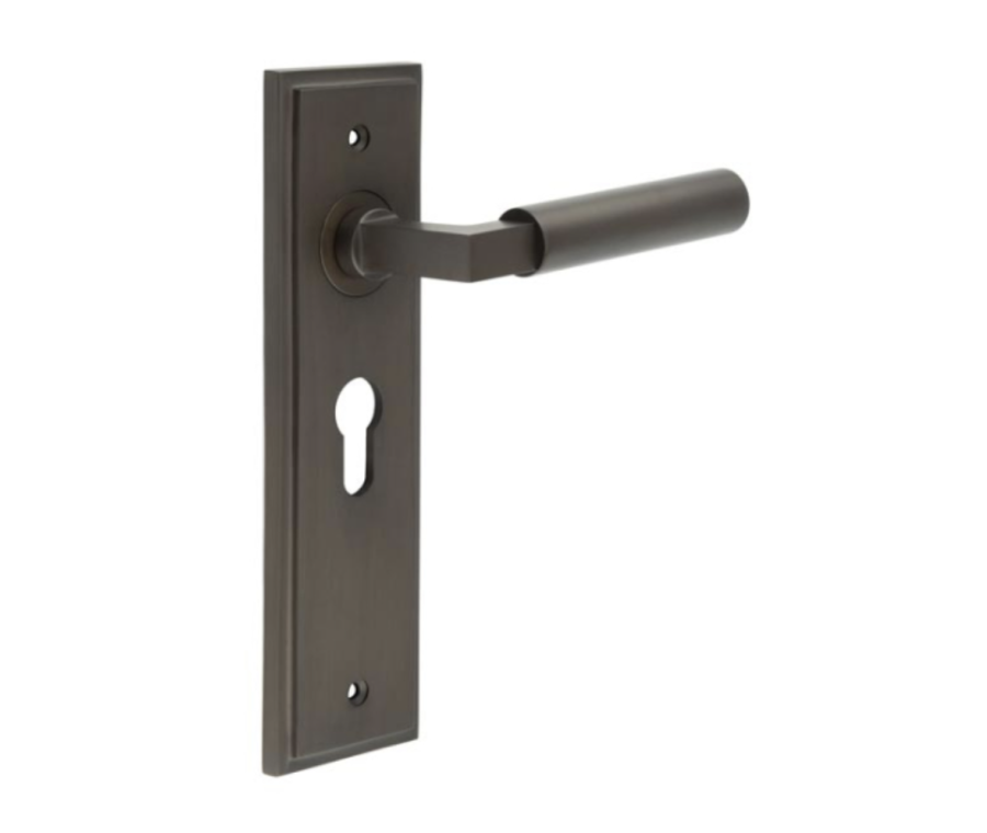 Set Burlington Dark Bronze Westminster Lever on Euro Lock Plate c/c 47.5mm  | BUR30-454DB