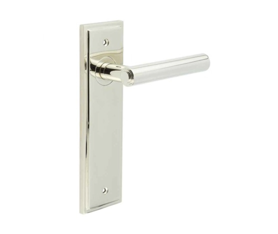 Set Burlington Polished Nickel Richmond Lever on Latch Plate  | BUR45-450PN
