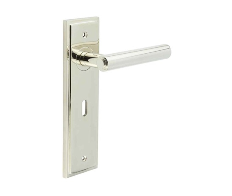 Set Burlington Polished Nickel Richmond Lever on Key Lock Plate  | BUR45-451PN