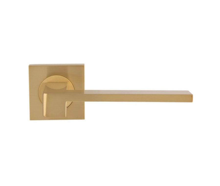 Set Serozzetta Satin Brass  Equi Lever On Square Rose | SZM370SB
