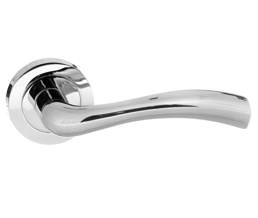 Set Status Polished Chrome Texas Lever on Round Rose | S35RPC
